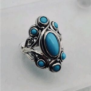 Carolyn Pollack Sterling Sleeping Beauty Turquoise Ring